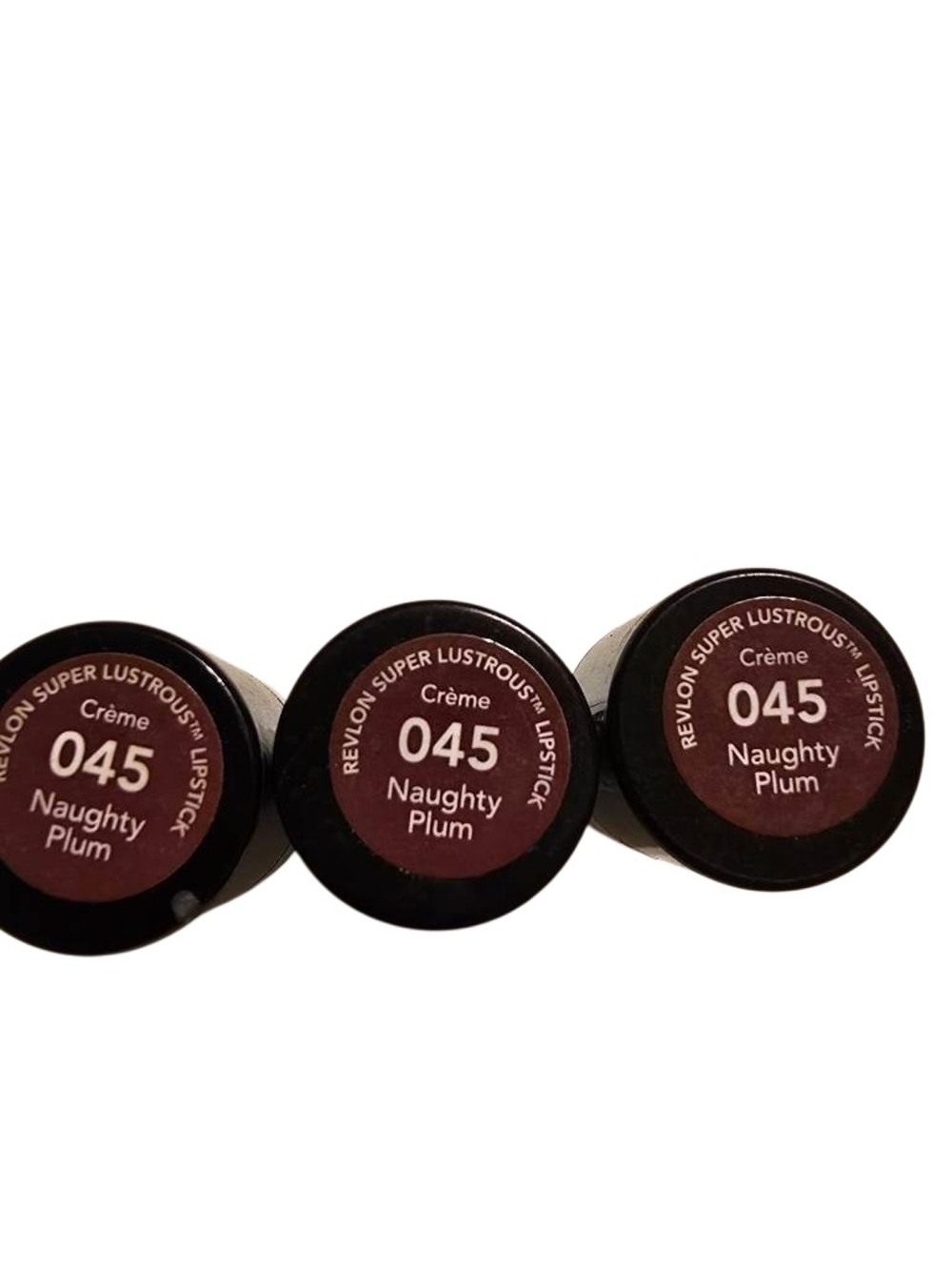 Revlon Super Lustrous Crème Lipstick Lot – Naughty Plum 045 (3 Tubes)